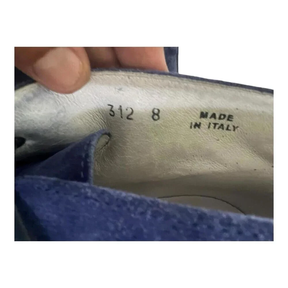 Rare Del Toro Blue Suede Boots Water Drop Sole Italy Luxury Chukka Mens Size 8
